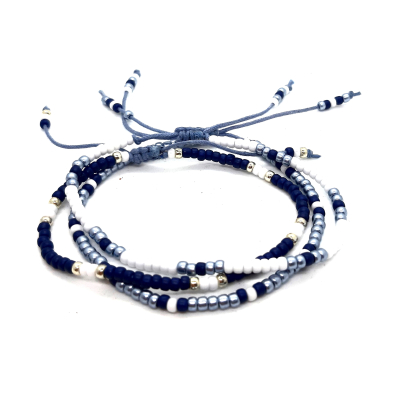 blauw armbanden setje