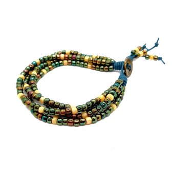 kralenarmband metallic blauwgroen