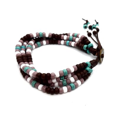 kralenarmband in taupe en roodbruin kralenarmband in taupe en roodbruin