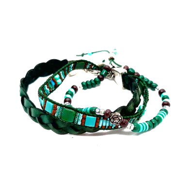 groen turquoise armbanden set