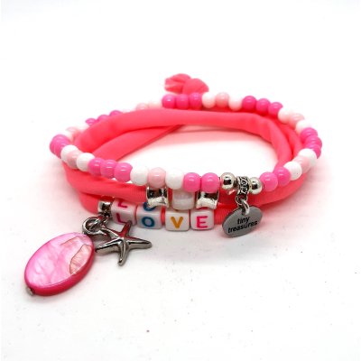 fluor roze armband