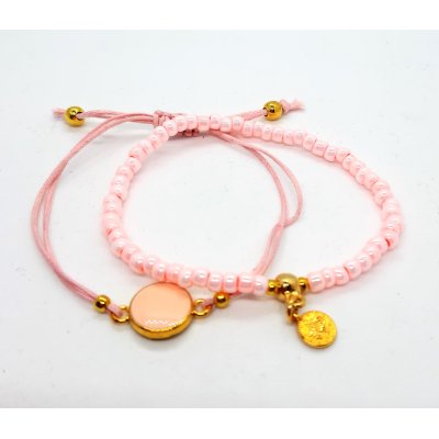 armband setje in zacht roze