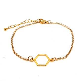 goudkleurig hexagon armbandje