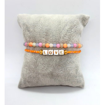 love pastel armbanden setje met goud