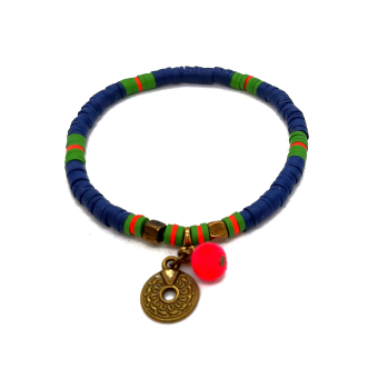 katsuki armband donkerblauw met goud brons
