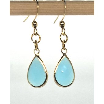 gouden roestvrijstalen oorbellen turquoise