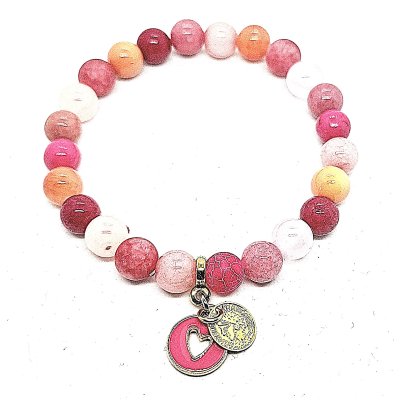 bohemian armband in roze tinten