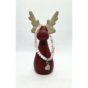 glas facet kraal armbandje heel zacht beige