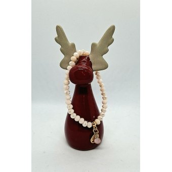 glas facet armbandje zachtroze crème