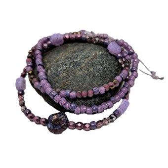 lila paarse bloemen set