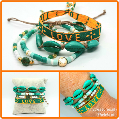 turquoise boho armbanden set