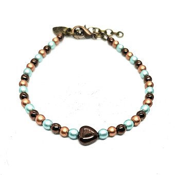hart armbandje bruin