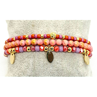 warme kleuren armband met goud