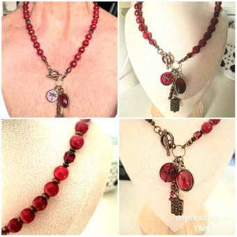 wijnrode halsketting