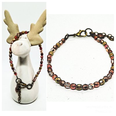 warm glas facet kraal armbandje