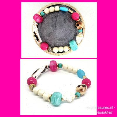 statement armband white/ pink