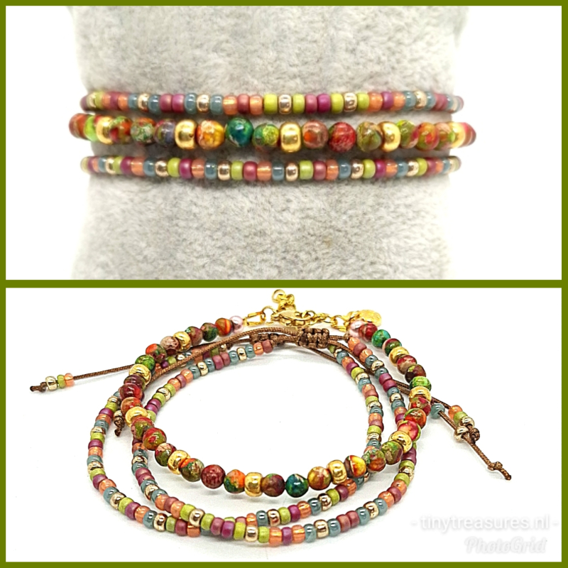 armband in warme kleuren