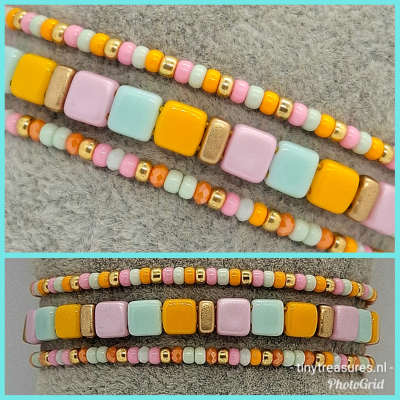 Pastel tilebead armbandenset Pastel tilebead armbandenset