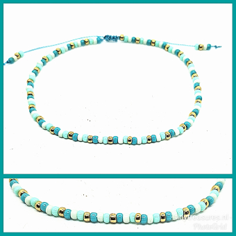enkelbandje in turquoise goud