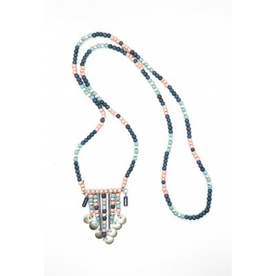 bohemian ketting lang blauw