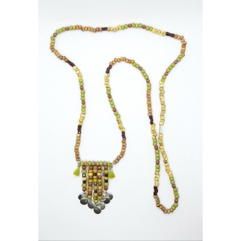 bohemian ketting lang groen