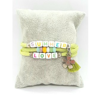 summer / love zijden wikkelarmband lime