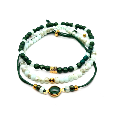 smaragd groene armbanden set