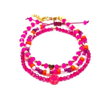 fuchsia roze set met een tikkeltje oranje