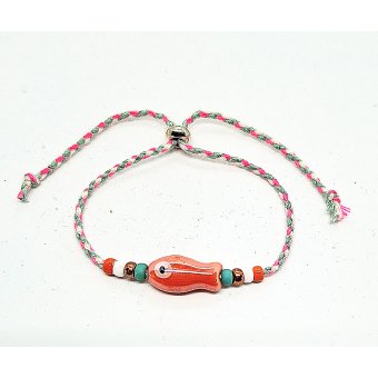 vis schuif armbandje oranje