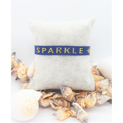 lint armbandje sparkle blauw goud