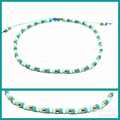 enkelbandje in turquoise goud